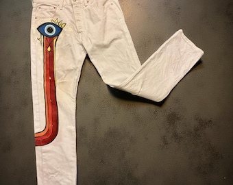 Upcycled Levi’s with Evil Eye and Bright Tears