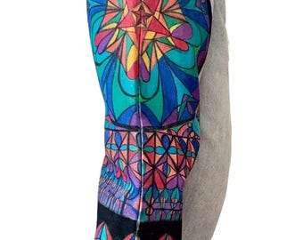 Stained Glass Custom Vintage Denim (size 3/4)