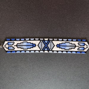 7" Peyote Stitch Beaded Blue feathers.