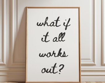 Impression, impression d'art mural inspirant, affiche citation positive, décoration typographie motivante, art mural bureau minimaliste