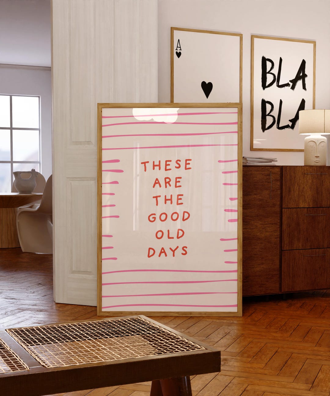 These Are the Good Old Days Poster Vintage Wall Art Pink Retro Print ...