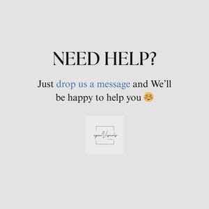 以下が含まれることがあります： 明るいグレーの背景に黒い文字でNEED HELP?と書かれた情報グラフィック。その下にJust drop us a message and We'll be happy to help youという文章と笑顔の絵文字があります。下部にはApex Visuals Studioの正方形のロゴが配置されています。