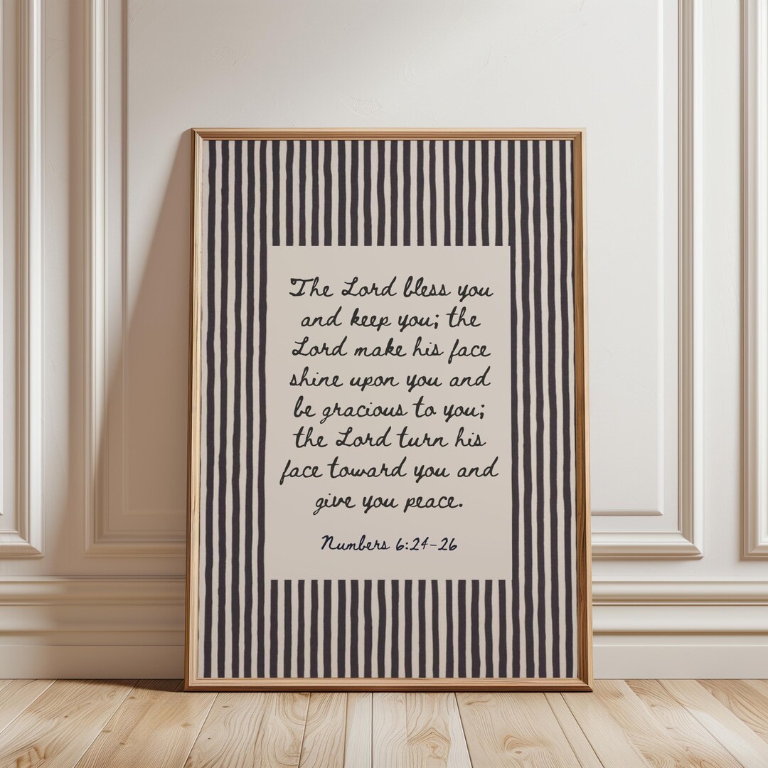 Numbers 6 24 26 Wall Art the Lord Bless You and Keep You Print Minimal ...