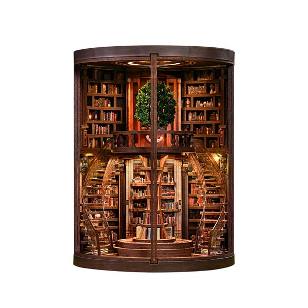 Wisdom Rings Book Nook Kit – DIY Miniature Fantasy Library with LED