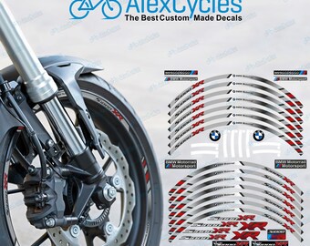 S1000XR S1000 XR Racing Equipment Wheel Rim Laminated Stripes Decals Stickers Kit fits BMW Motorrad Motorsport