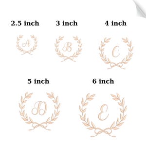 Monogram embroidery letters PES format floral wreath design