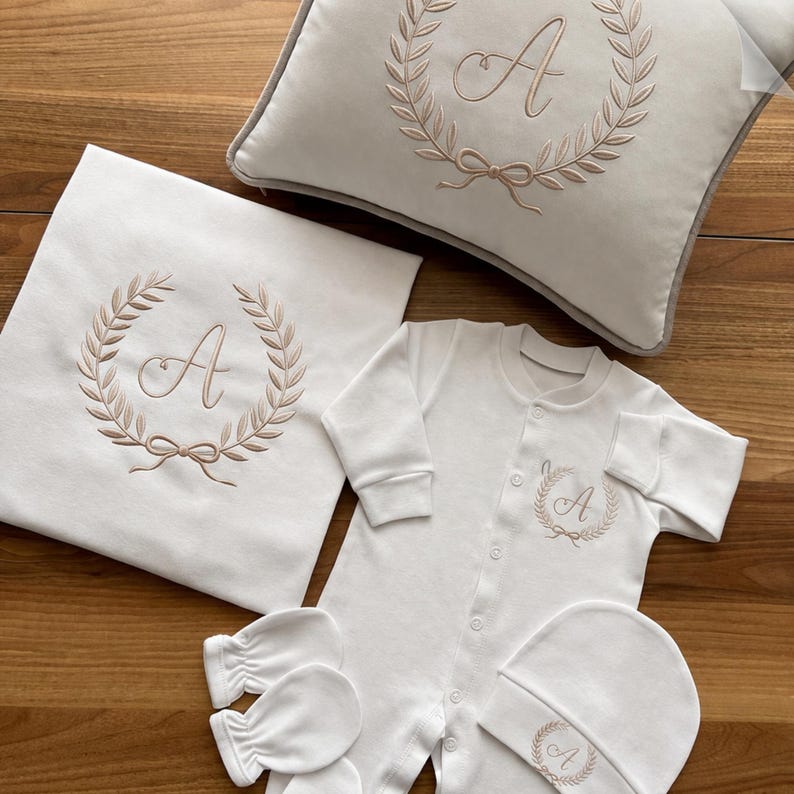 Machine embroidery alphabet set for custom monogram projects