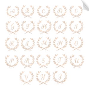 Embroidery alphabet bundle with elegant floral letters A to Z