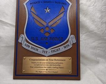U.S. Air Force Retirement Plaque - Custom Engraving