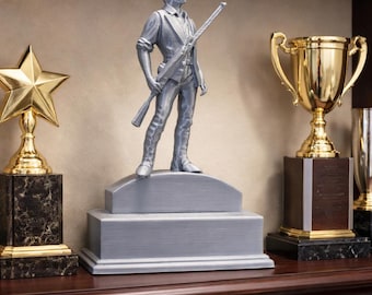 Minuteman Trophy, 3D Printed Military Style Award (8x4x3 in)