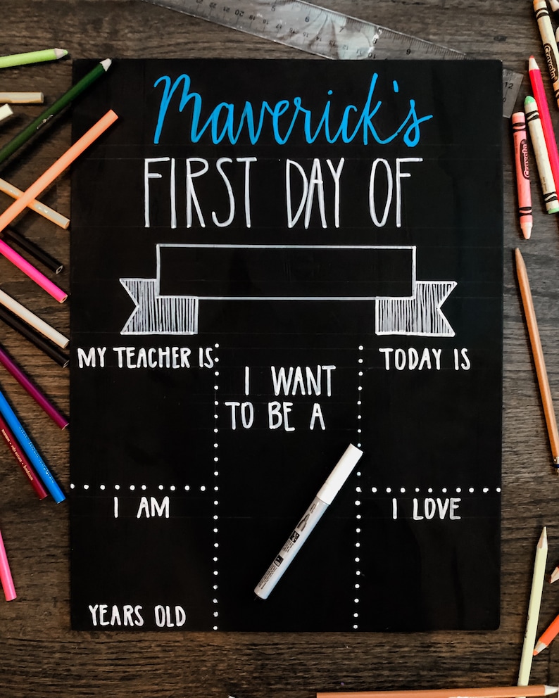 First day of school sign First day of school chalkboard Last day of school sign Kinder Last day of school chalkboard Back to school