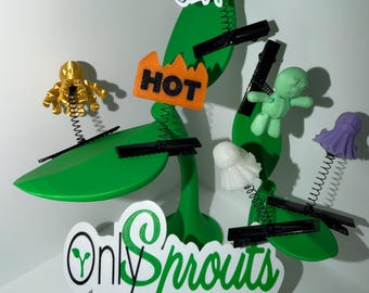 Accesorio de pinza para el cabello para festivales con impresión 3D de Side Quest (variado) Rave Sprout