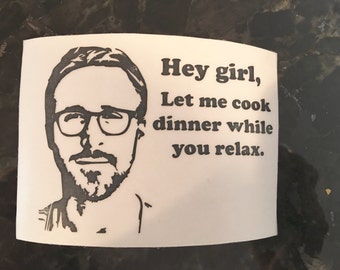 Ryan Gosling Vinyl Decal // Ryan Gosling Crock Pot // Pressure Cooker // Instapot // Vinyl Decal // Hey Girl