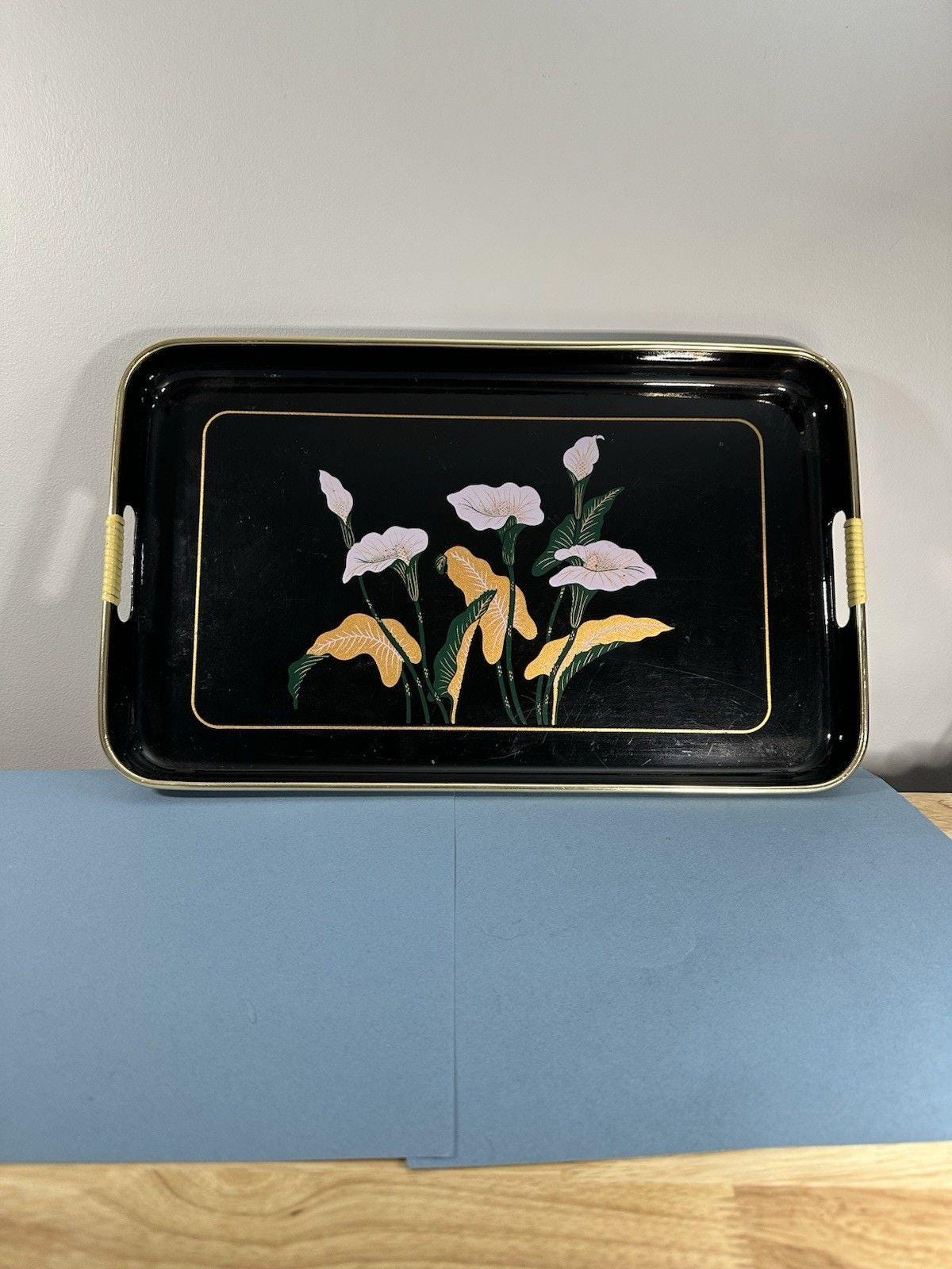 Japanese Black Lacquer Tray - Etsy