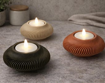 Ribbed Tealight Candle Holder – Modern Lunar New Year Decor