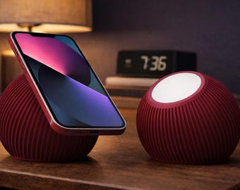 Suporte para carregador Japandi MagSafe | Base de carregamento minimalista para iPhone | Suporte moderno para celular com design em madeira para mesa e mesa de cabeceira