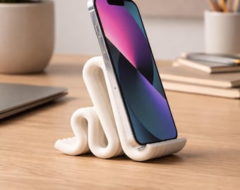 Sculptural Phone Stand | Minimalist Desk Decor
