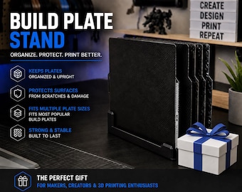 3D Printer Build Plate Stand | Gift for Makers and 3D Printing Enthusiasts | Father’s Day, Graduation & Hobby Desk Gift
