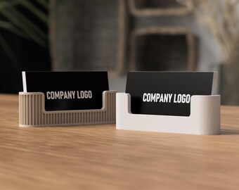 Japandi Business Card Holder | 3D Printed Minimalist Desk Organizer