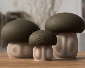 Japandi Mushroom Decor | Minimalist Modern Sculpture | Scandinavian Wabi Sabi Accent | 3D Printed Home Decor