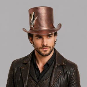 Steampunk Top Hat with Feathers  Costume Cosplay Bronze Gothic Festival Accessory