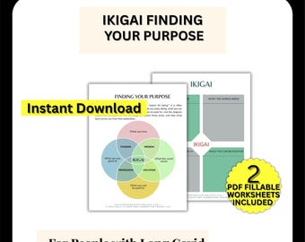Hoja de trabajo sobre Ikigai: Encontrar un propósito con una enfermedad crónica (PDF rellenable)