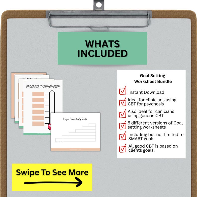 CBT Goal Setting Worksheets – Fillable Treatment Plan, Personal ...