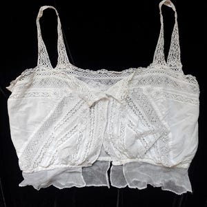Antiker Edwardianischer Korsett Überzug aus Baumwolle, Größe M - L