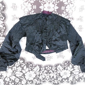 Antike viktorianische Mourning Wear Miederjacke, 1880er - 90er Jahre