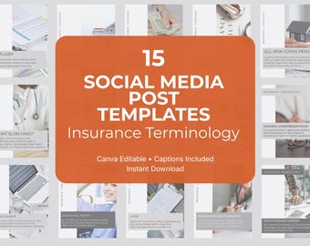 Insurance Terminology Social Media Marketing Templates