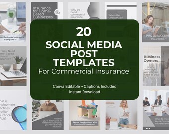 Commercial Insurance Social Media Template Package