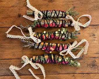 Amuleto de hierbas para la protección del hogar / Paquete de hierbas para la limpieza con humo / Ritual de bendición, santuario y refugio para el hogar / Regalo de brujería