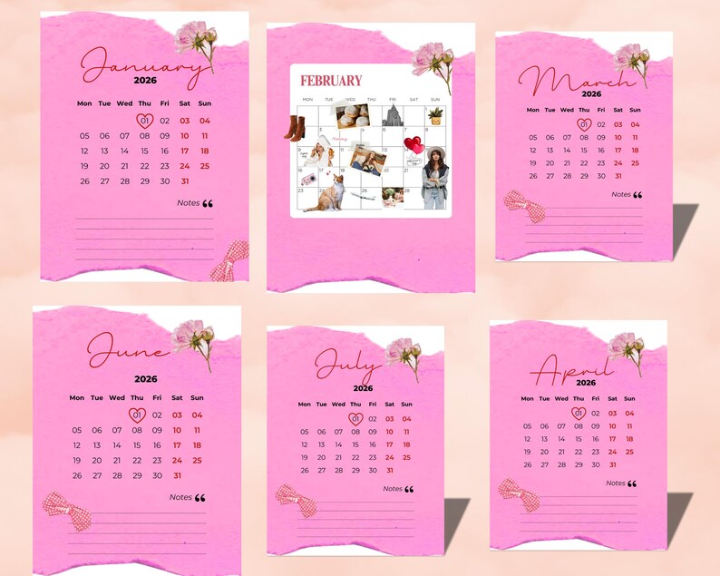 Pretty Girl Planner 2026 Canva Template | Pink Digital Planner, Weekly ...