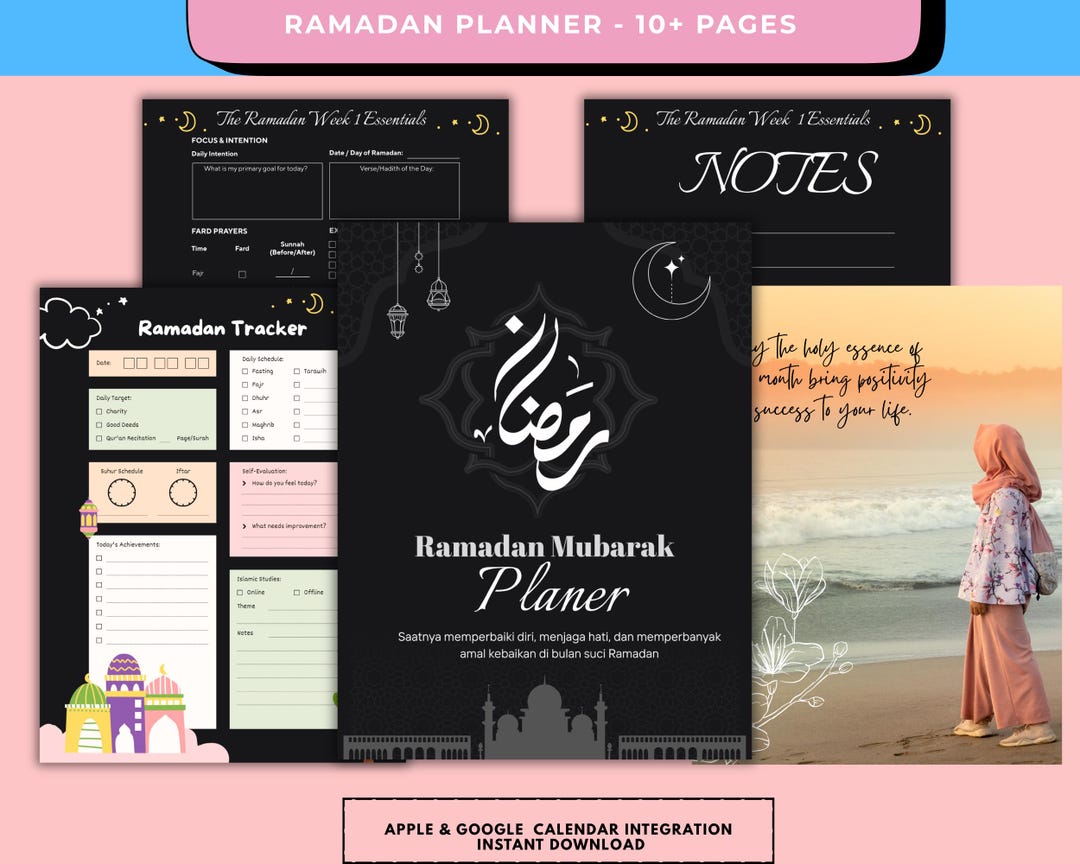 Ramadan Planner 2026 Printable Canva Template | Salah Tracker, Quran ...