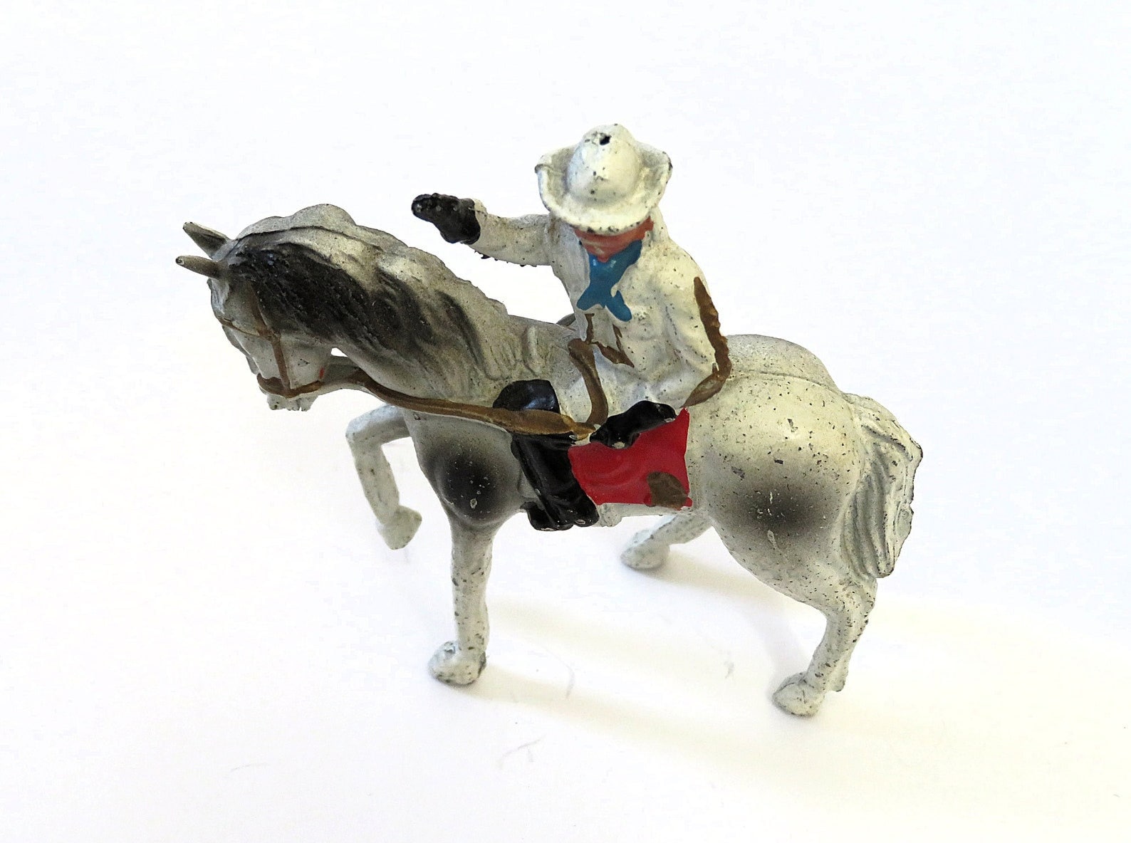 PLAYMOBIL vintage western médiéval cheval marron foncé selle moulée #4