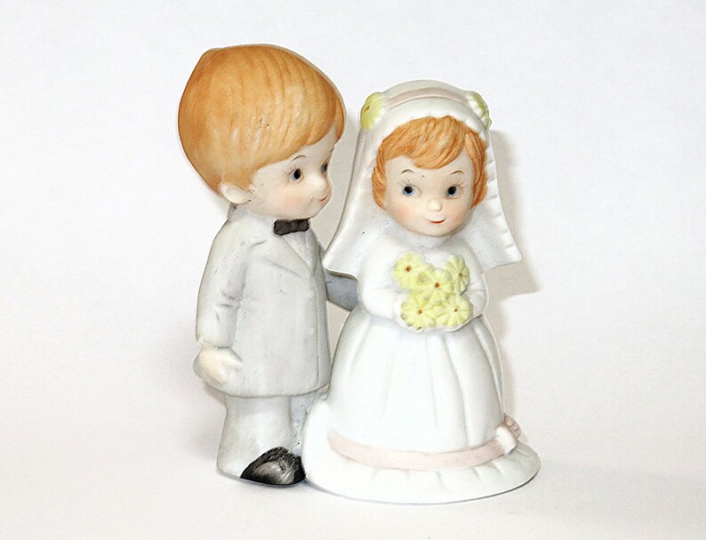 vintage LEFTON wedding cake topper, 04466, small wedding couple figurine, wedding cake toppers, wedding supplies, weddings image 1