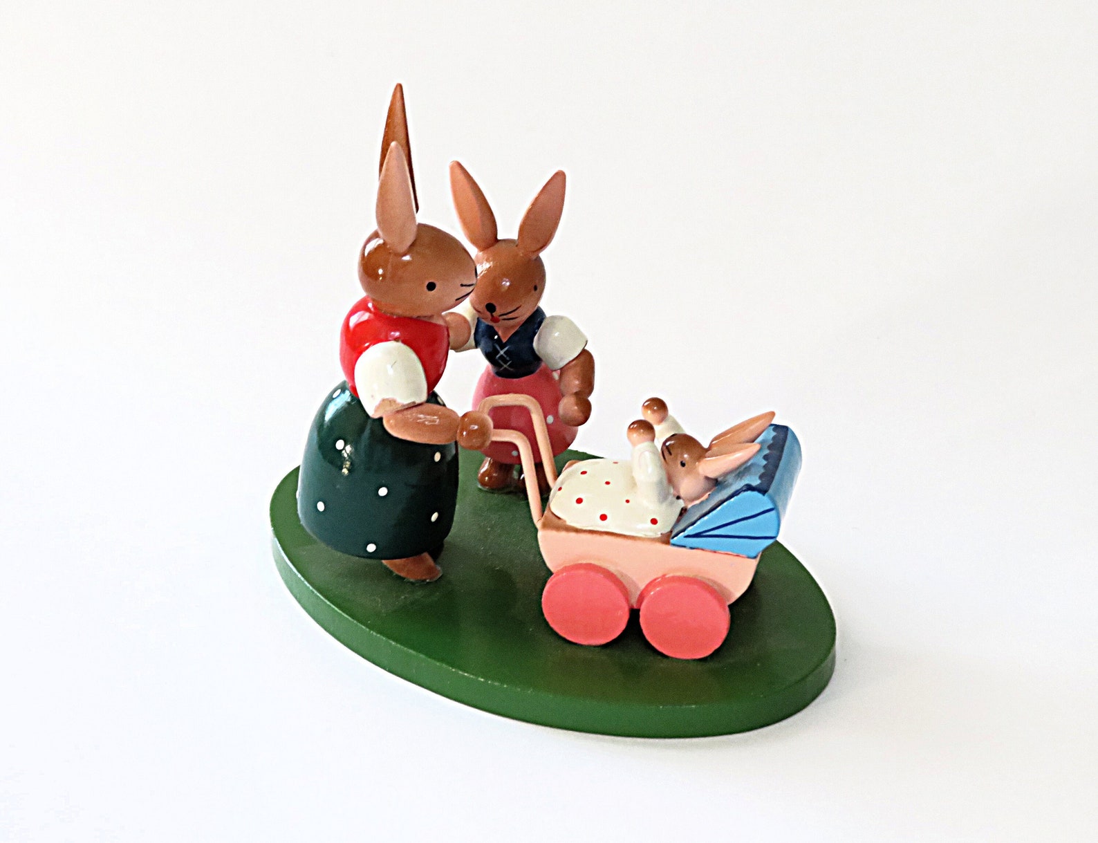 German Wooden Easter Bunny Figures from the Erzgebirge