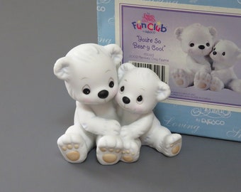 Precious Moments figurine, You're so Bear-y Cool, 2001, collectible figurine, in original box, white bears, collectibles, knick knacks