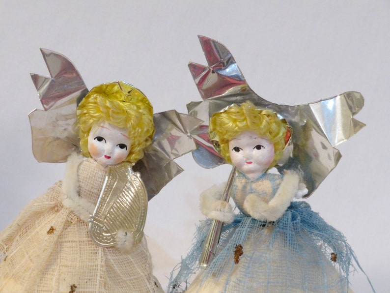 3 paper angels angel decor collectible angels mid century Christmas decor Christmas angels Max Eckardt 1959 collectible paper dolls