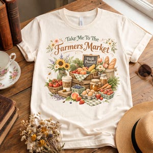 Farmers Market PNG, Cottagecore Garden Graphic, Sublimation Design (Digital Download) image 2