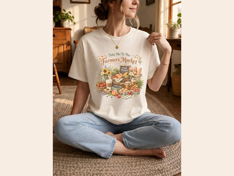 Farmers Market PNG, Cottagecore Garden Graphic, Sublimation Design (Digital Download) image 3