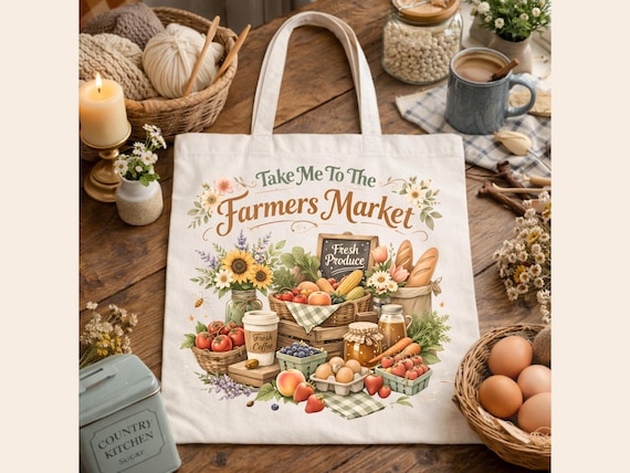 Farmers Market PNG, Cottagecore Garden Graphic, Sublimation Design (Digital Download)