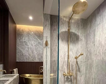 System natryskowy z mosiądzu bez lakieru – zestaw natrysku ręcznego Victorian Head