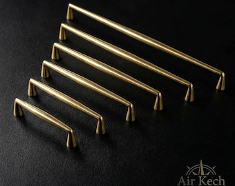 Uchwyty do szafek z mosiądzu bez lakieru | Uchwyty do szuflad EDEN Vintage Gold