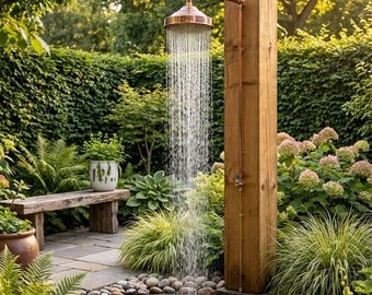 Ręcznie wykonany, nielakierowany, mosiężny system natryskowy – głowica deszczownicy, uchwyty krzyżowe