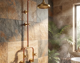 Antique Copper Shower System – Indoor Outdoor Solid Copper Shower