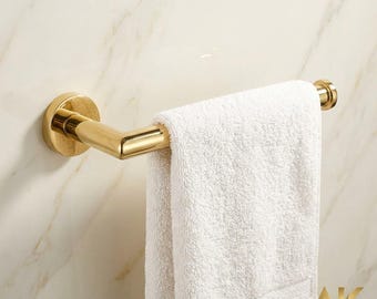 Uchwyt na papier toaletowy z mosiądzu bez lakieru | Wystrój łazienki w stylu vintage boho