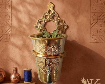 Organizador de baño de bronce antiguo – Soporte de pared para cepillo de dientes y maquinilla de afeitar