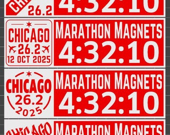 Marathon Finisher Time Magnet: Chicago Edition