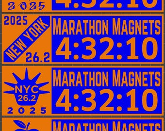 Marathon Finisher Time Magnet: NYC Edition